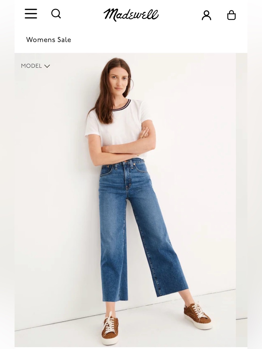 Madewell slim wide leg crop size 31